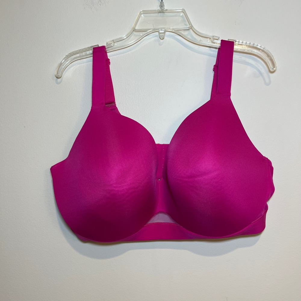 Cacique Bra Lightly Lined Full Coverage Underwire Vivid Pink 44DDD 44F